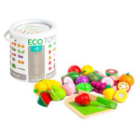 Fa gyümölcsszeletelő készlet, 20 darabos