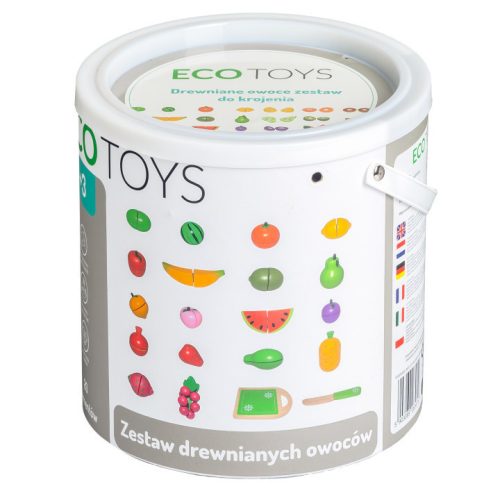 Fa gyümölcsszeletelő készlet, 20 darabos