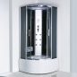  Vital Black 90x90 cm íves mélytálcás hidromasszázs zuhanykabin