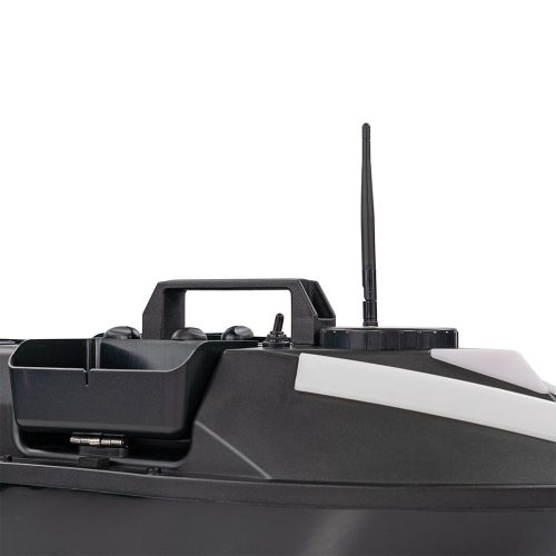 Etetőhajó V6 GPS 3 tartályos hátra és oldalkidobós fekete