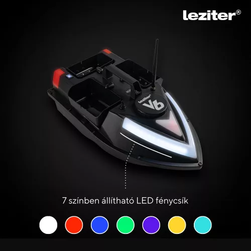 Etetőhajó V6 GPS 3 tartályos hátra és oldalkidobós fekete