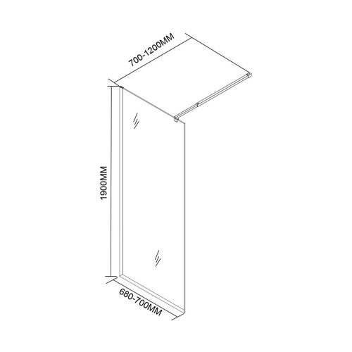 River walk in zuhanyfal 70x190 cm fekete