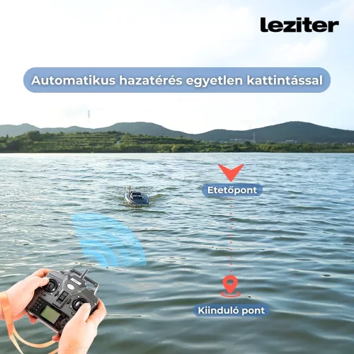 Etetőhajó X2 GPS hátrakidobós terepmintás zöld