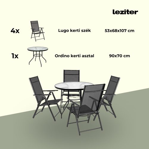 Tessa 4+1 kerti bútor garnitúra szett