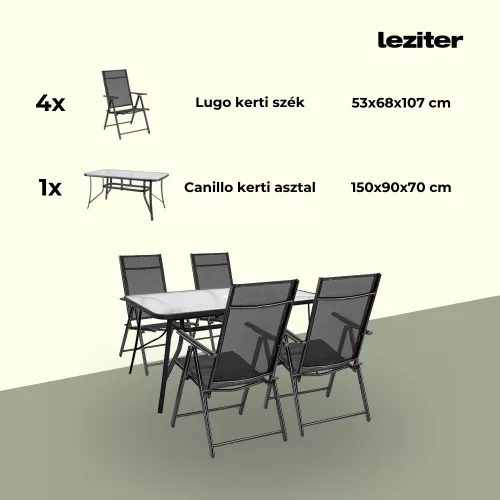 Nadin 4+1 kerti bútor garnitúra szett