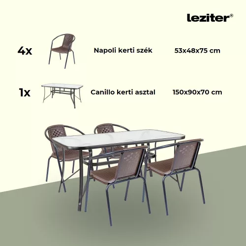 Elzas 4+1 kerti bútor garnitúra szett