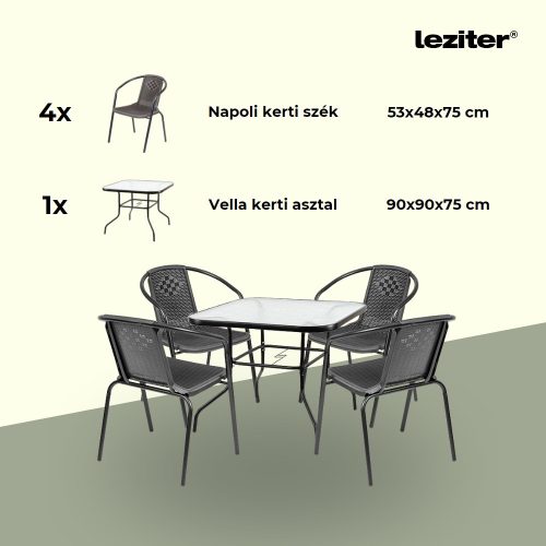 Rozetta 4+1 kerti bútor garnitúra szett