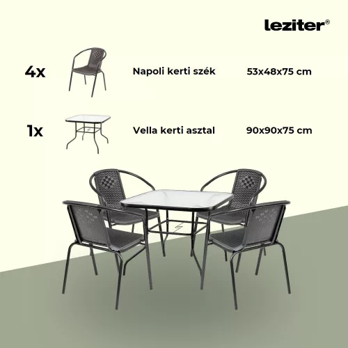 Rozetta 4+1 kerti bútor garnitúra szett
