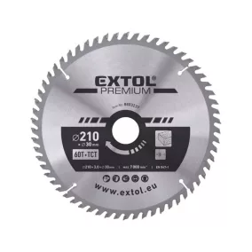   EXTOL PREMIUM körfűrészlap, keményfémlapkás, 160×30mm(lyuk átm), T24; 2,8mm lapkaszélesség, max. 9000 ford/perc