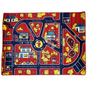 Magic Home Gyerekszőnyeg 134x180cm - Traffic - Red