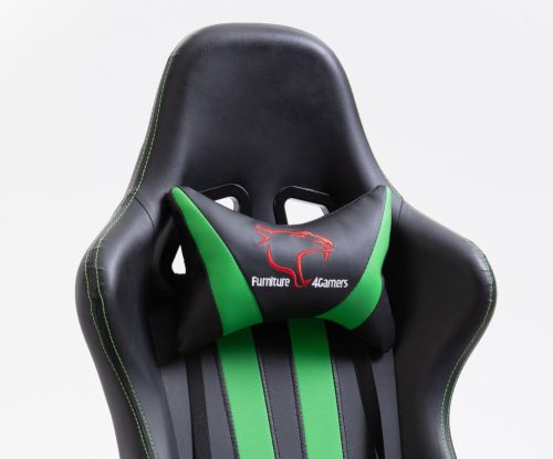 Furniture 4 Gamers FG33 Gamer Szék Műbőr Fekete-Zöld Ergonomikus