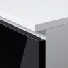 AKORD B16 Sarok Íróasztal 124 cm Jobbos 3 Fiókos Fehér/Fekete Magasfényű