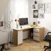 AKORD B20 Sarok Íróasztal Artisan Tölgy-Fehér 155 cm 3 Fiókos