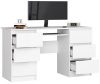 AKORD A-11 Számítógépes Íróasztal 6 Fiókos Fehér Laminált