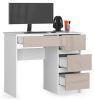 AKORD A-7 Számítógépasztal Laminált Fehér-Cappuccino Magasfényű 90 cm IP0PBIUCAPUPRA7