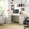 AKORD B20 Sarok Számítógépasztal Laminált Fehér Magasfényű 155 cm Bal