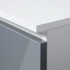 AKORD A-7 Számítógépasztal 90 cm Jobbos Fehér/Metál Magasfényű