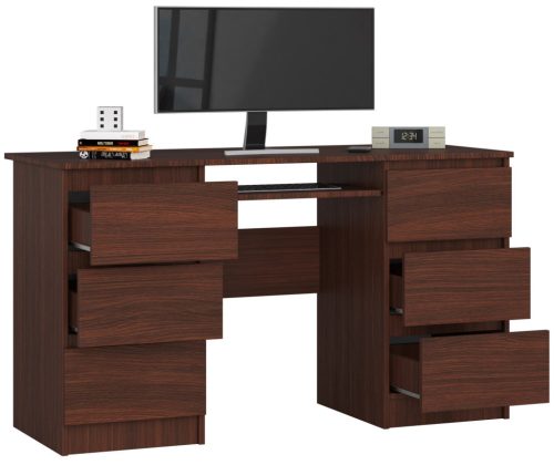 AKORD A-11 Számítógépasztal 6 Fiókos Wenge Laminált
