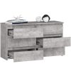 AKORD CL100 Beton Komód 6 Fiókos Laminált Matt