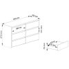 AKORD CL100 Laminált Fiókos Komód Beton/Fehér 6 Fiókkal