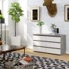 AKORD CL100 Laminált Fiókos Komód Beton/Fehér 6 Fiókkal