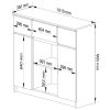 AKORD K100 Modern Komód Laminált Beton-Fehér 3 Fiókos