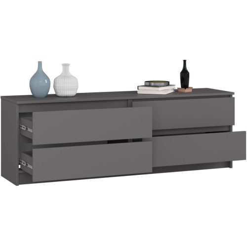 AKORD CLP K160 Komód Laminált Grafitszürke 4 Fiókos
