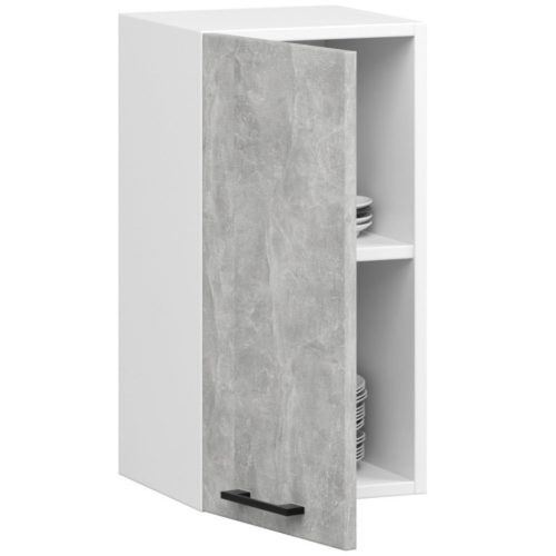 AKORD Oliwia Fali Konyhaszekrény Laminált Fehér-Beton Matt 40cm