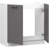 AKORD Oliwia Mosogatószekrény Laminált Fehér-Szürke Matt 80cm