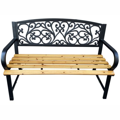 Fancy Garden Nerina Kerti Pad Fém/Fa Fekete Áttört Mintás