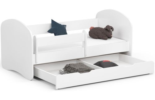 AKORD Smile 140x70 Gyermekágy Laminált Fehér Védőkorláttal