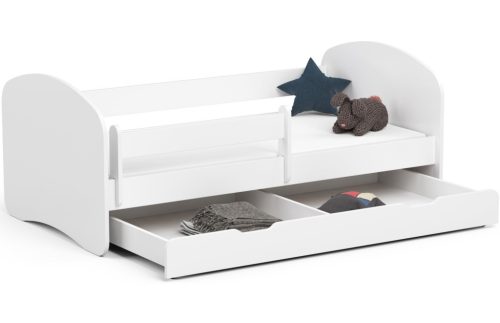AKORD Smile 160x80 Gyerekágy Laminált Fehér Védőkorláttal