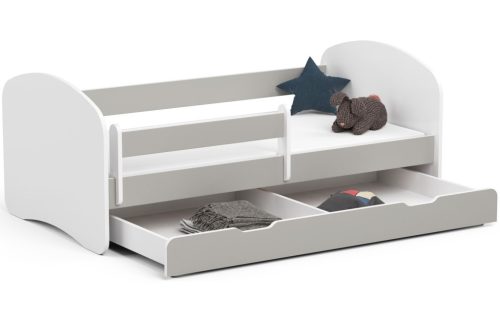 AKORD Smile 160x80 Gyerekágy Laminált Szürke Védőkorláttal