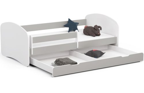 AKORD Smile Gyerekágy 180x90 Szürke Laminált Védőkorláttal