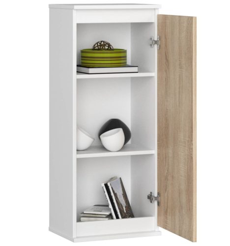 AKORD CLP W40 Fali Vitrin Fehér/Sonoma Tölgy