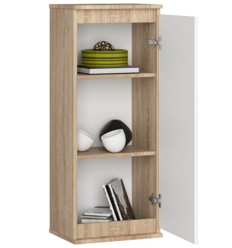 AKORD CLP W40 Fali Vitrin Sonoma Tölgy Fehér