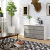 AKORD CL100 Modern Fiókos Komód Laminált Fehér-Beton 6 Fiókos