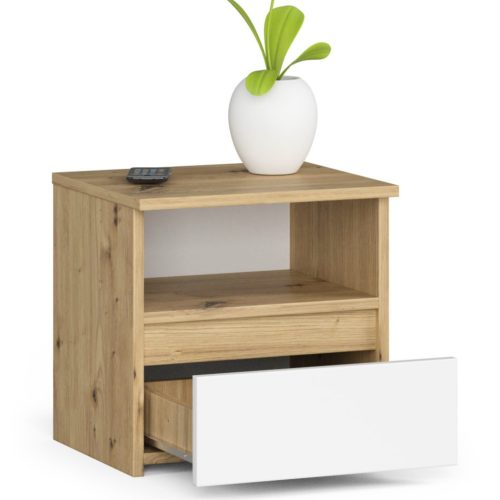 AKORD CL1 Artisan Tölgy Fehér Éjjeliszekrény