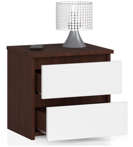 AKORD CLP Éjjeliszekrény Wenge-Fehér 2 Fiókos Laminált