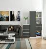 AKORD CL5 Keskeny Fiókos Komód Laminált Fehér-Szürke Matt