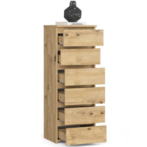 AKORD CL6 Artisan Tölgy Keskeny Fiókos Komód