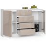 AKORD CLP K160 Komód Cappuccino Magasfényű MDF 2 Ajtós 4 Fiókos