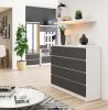AKORD CLP 120 Komód Laminált Fehér-Szürke 8 Fiókos