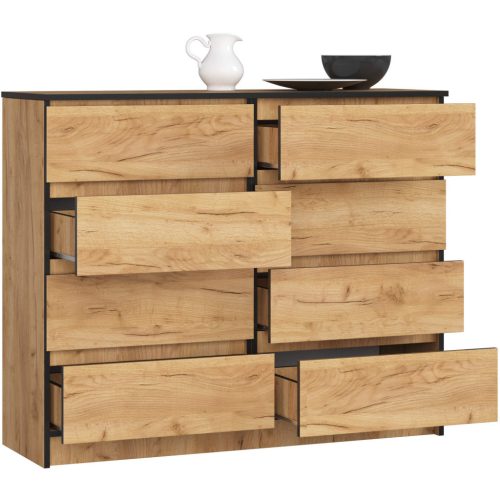 AKORD CLP 120 Komód 8 Fiókos Craft Tölgy Matt