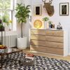 AKORD CLP 160 Komód Laminált Fehér-Sonoma Tölgy 8 Fiókos