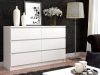 AKORD CLP K140 Fiókos Komód Laminált Fehér 6-Fiókos