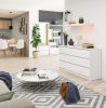AKORD CLP K140 Fiókos Komód Laminált Fehér 6-Fiókos
