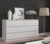 AKORD CLP K160 Komód 6 Fiókos Laminált Fehér