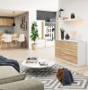 AKORD CLP K120 Komód 6 Fiókos Laminált Fehér-Sonoma Tölgy