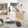 AKORD Modern 6-fiókos Komód Laminált Fehér/Sonoma